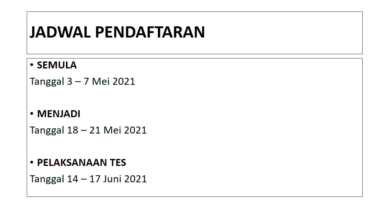 perubahan jadwal